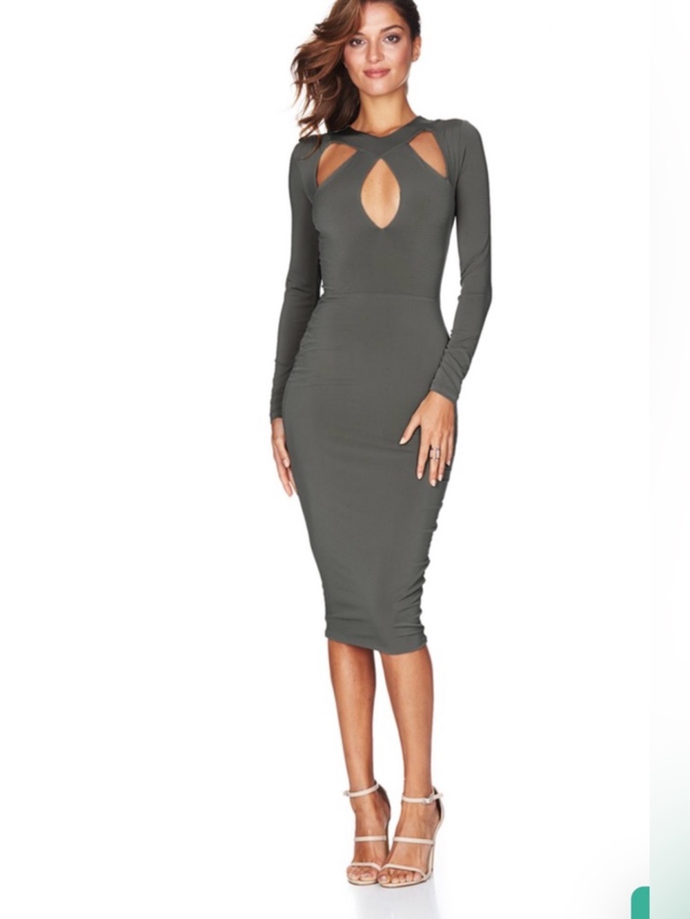 Nookie  Galaxy V-Neck Bodycon Cut Out Dress Size XS Revolve